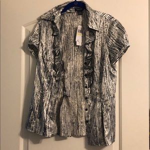 Black and white blouse